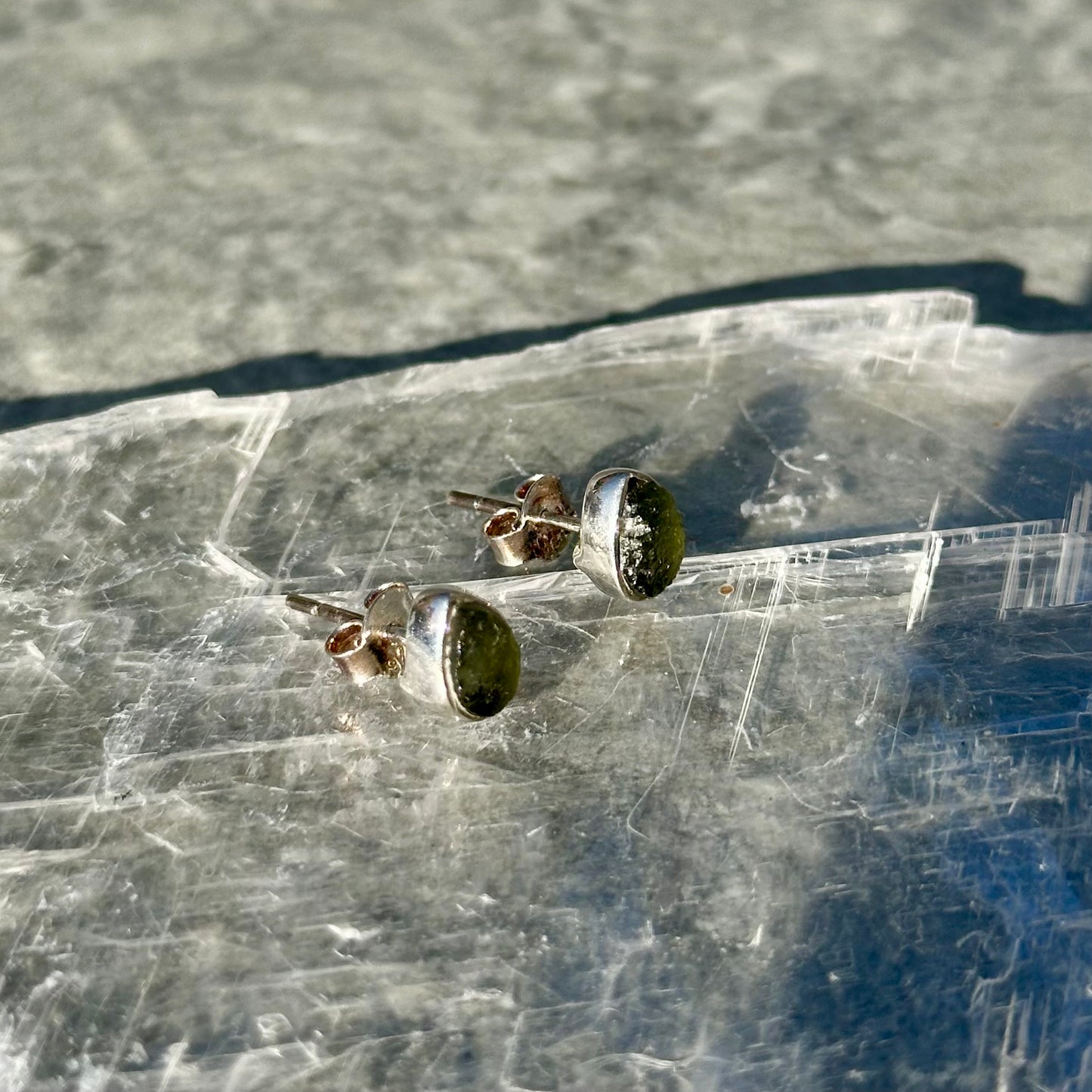 Moldavite 925 Earrings