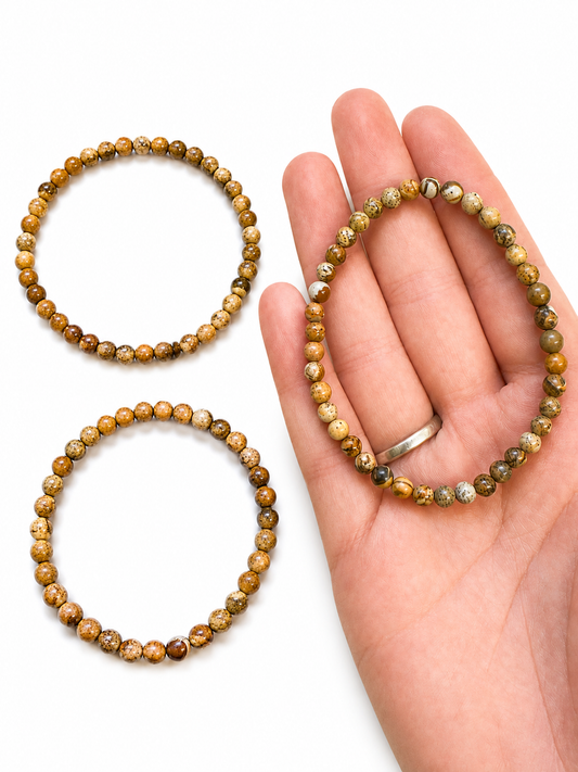 Picture Jasper 4mm Crystal Bracelets