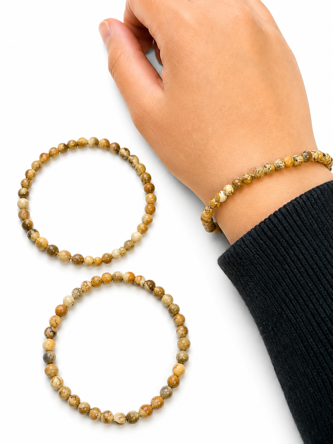 Picture Jasper 4mm Crystal Bracelets