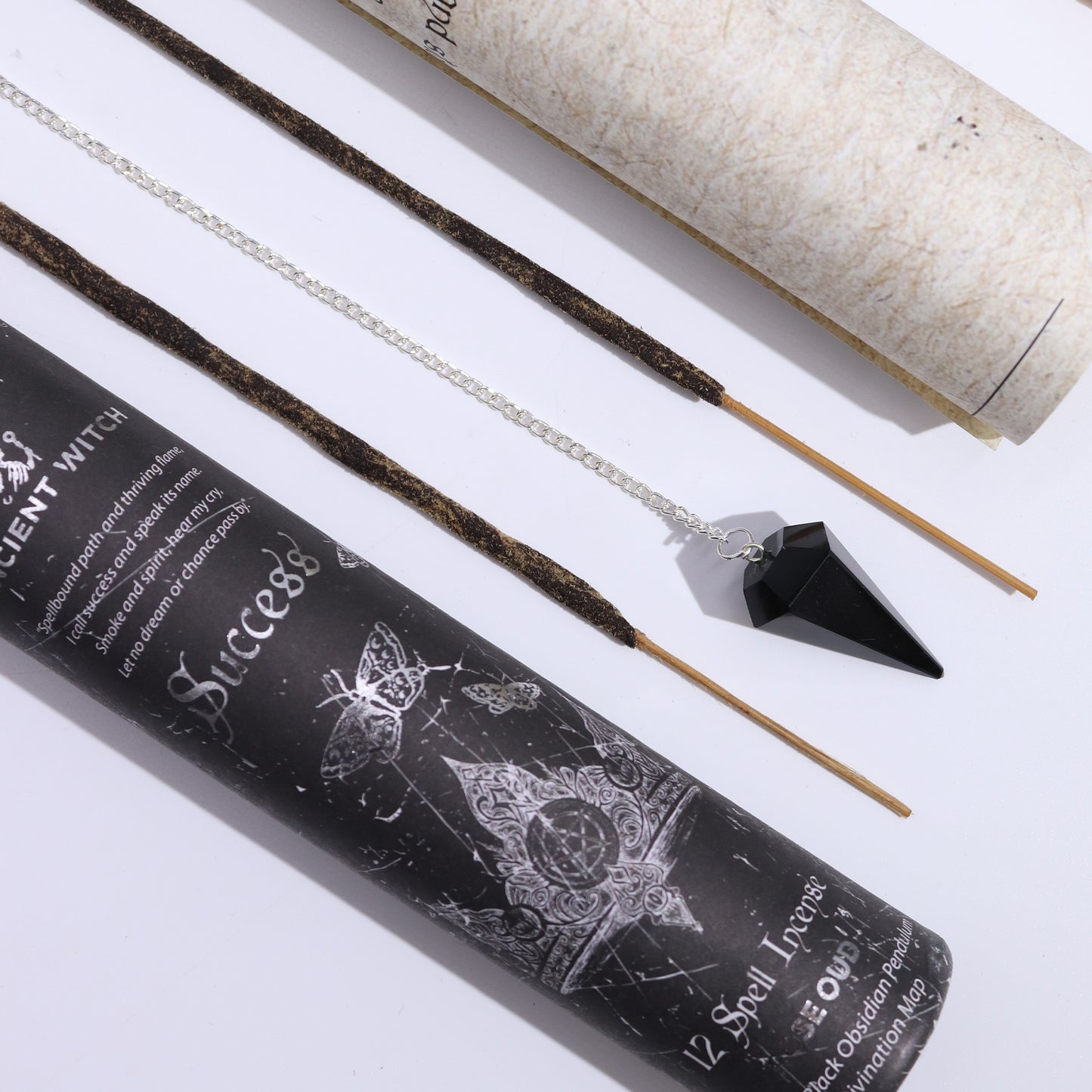 Success Incense Sticks With Black Obsidian Pendulum