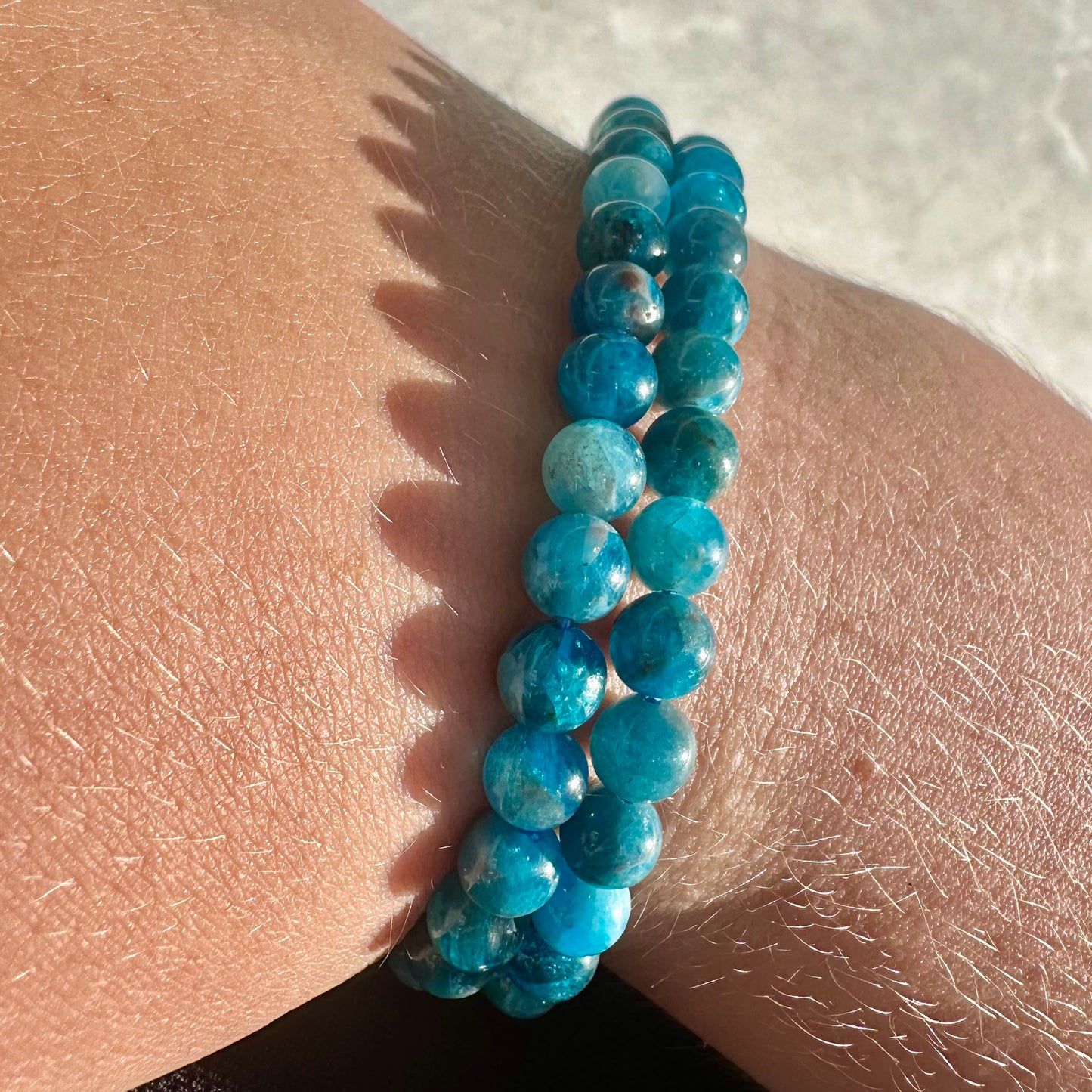 Blue apatite bracelets 6mm