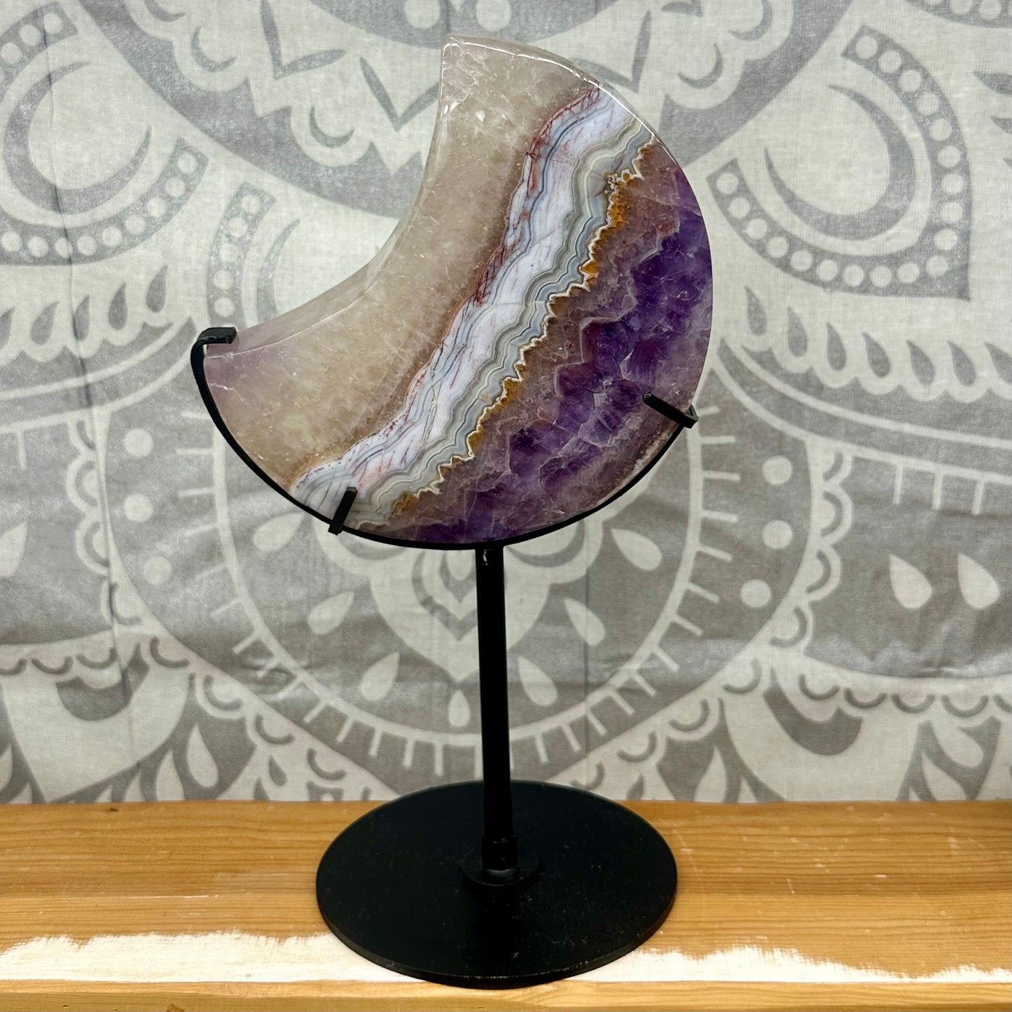 Argentina Agate Moon On Stand