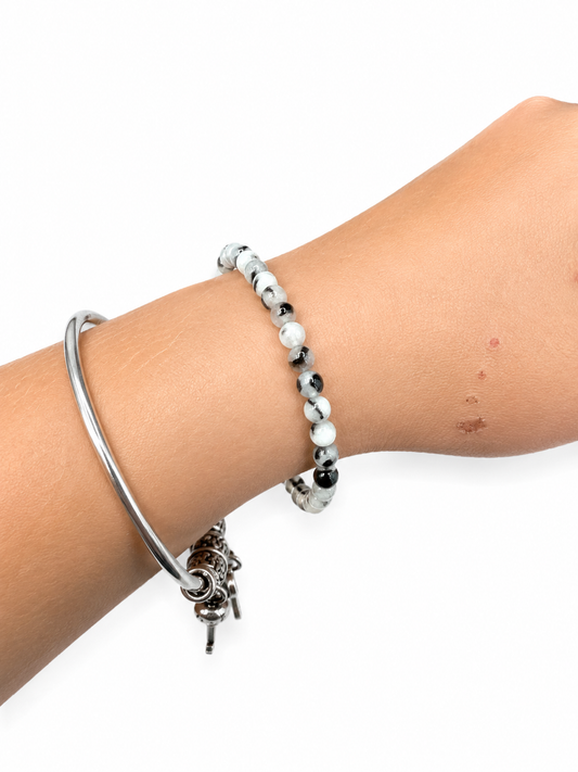 White MoonStone 4mm Bracelets