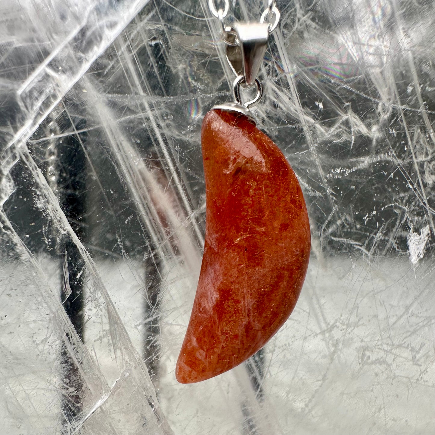 Sunstone Moon Pendant