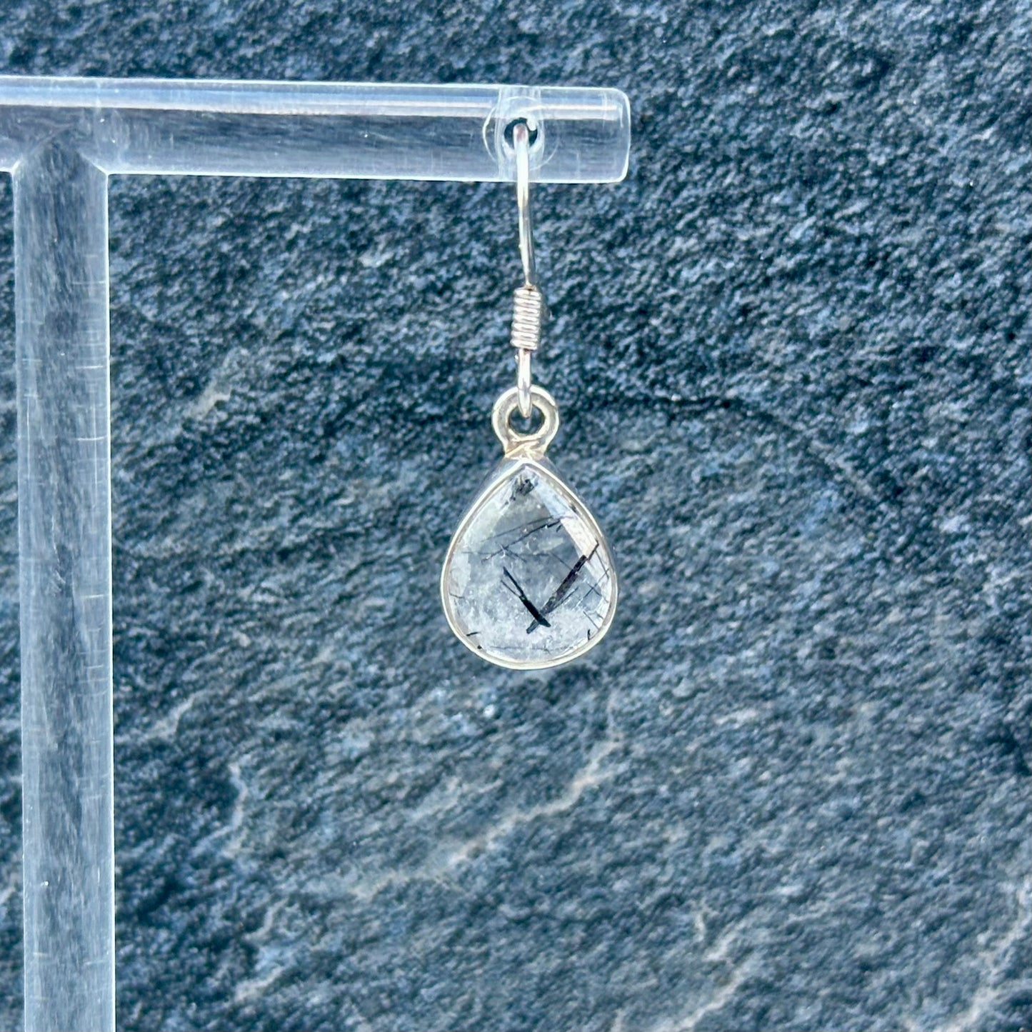 Tourmalated Quartz Teardrop 925 Earrings Style 2