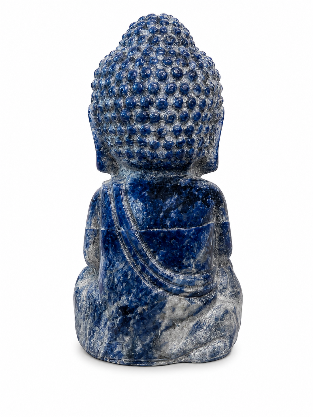 Sodalite Unpolished Buddha Carving