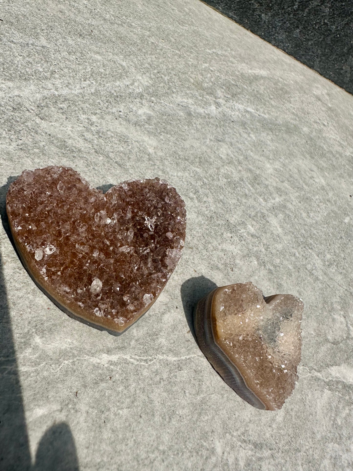 Amethyst hearts crystals
