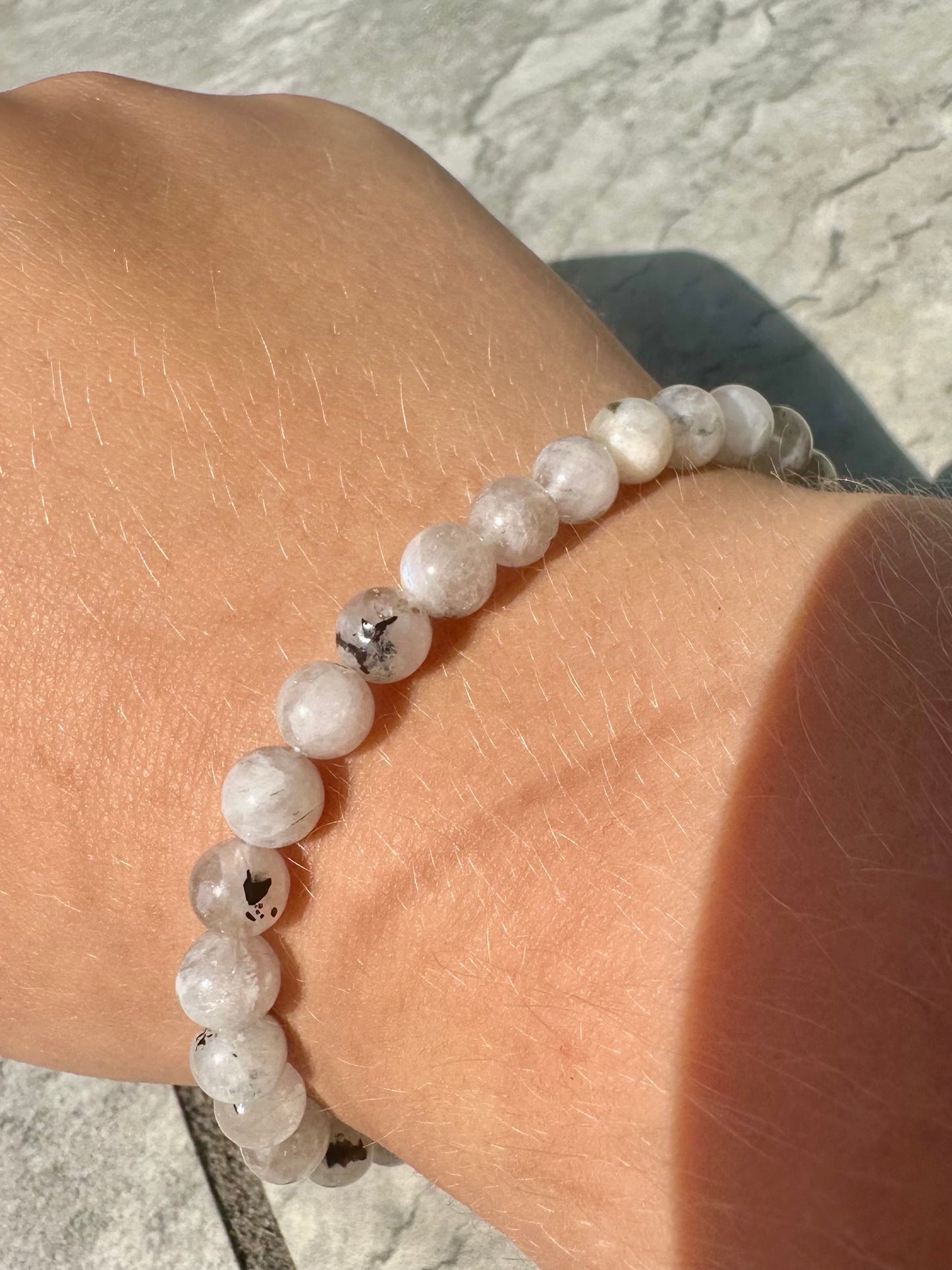 White Moon Stone Bracelets 6mm
