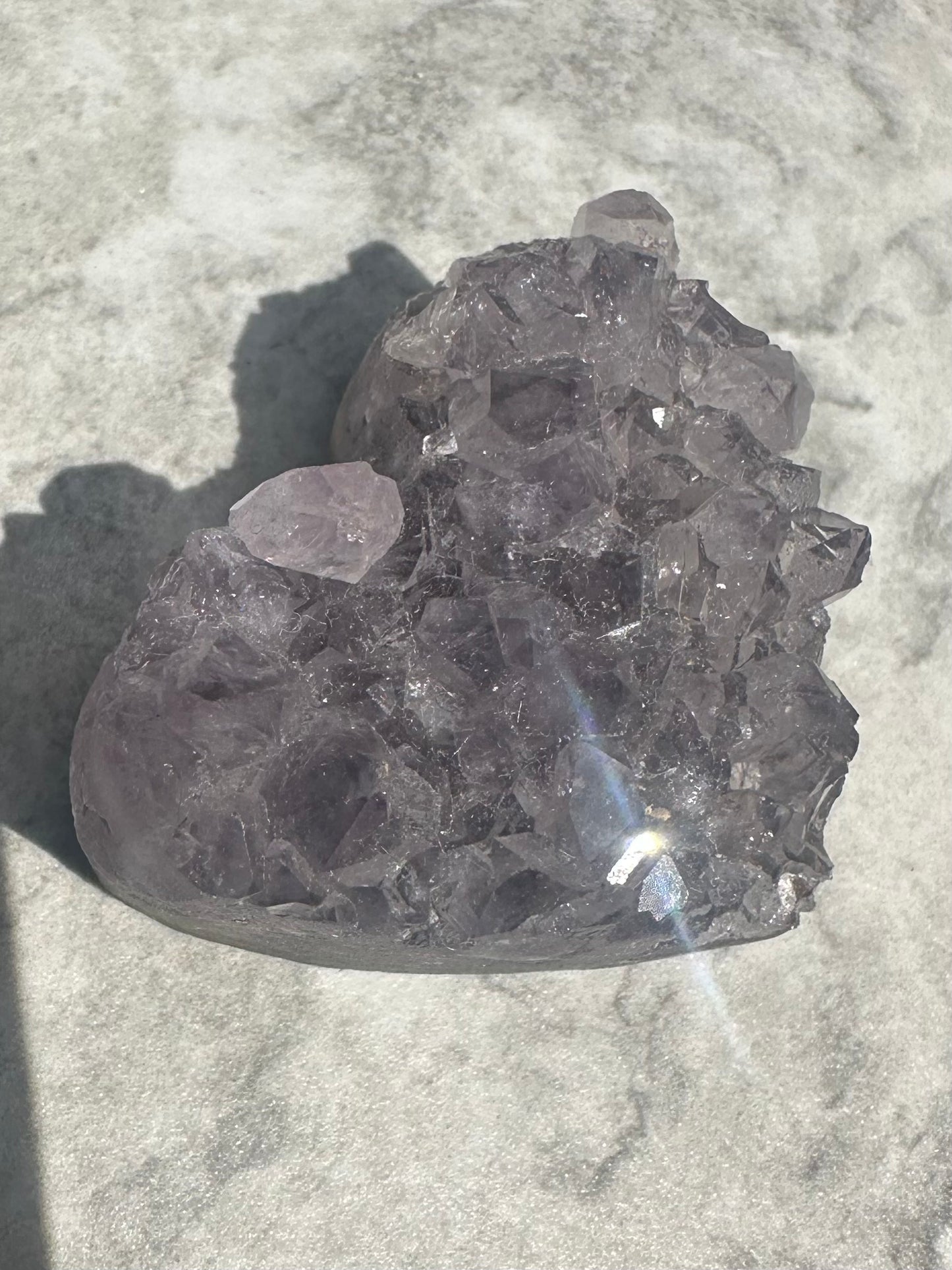 Amethyst hearts crystals
