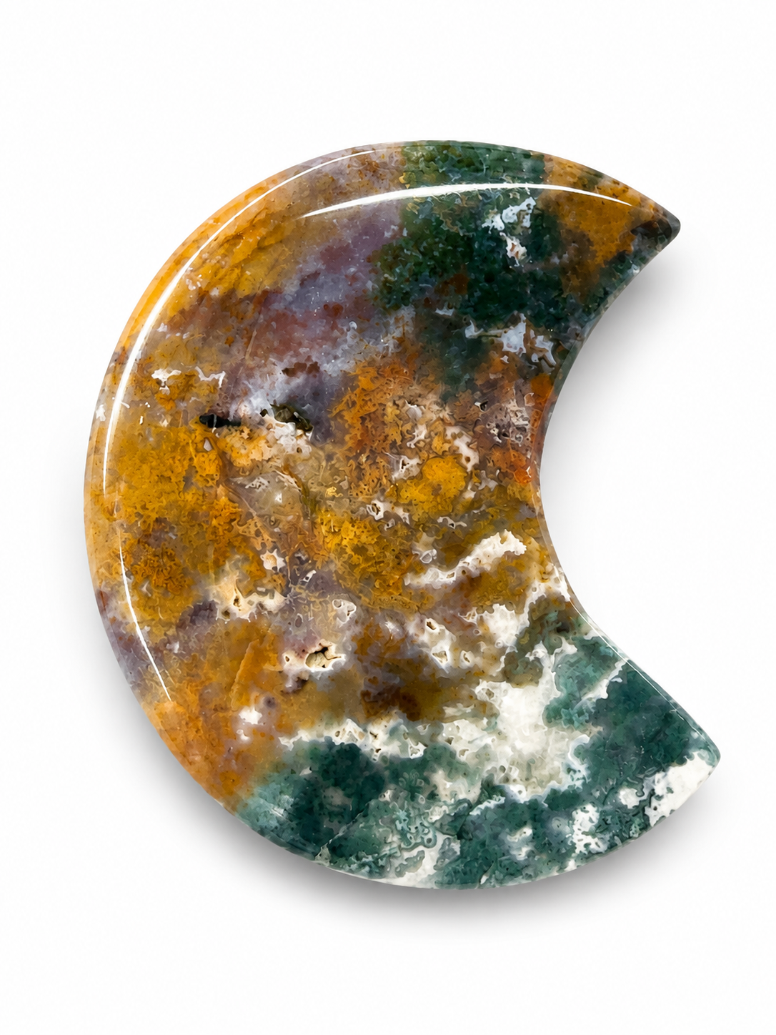 Ocean Jasper Moon On Stand