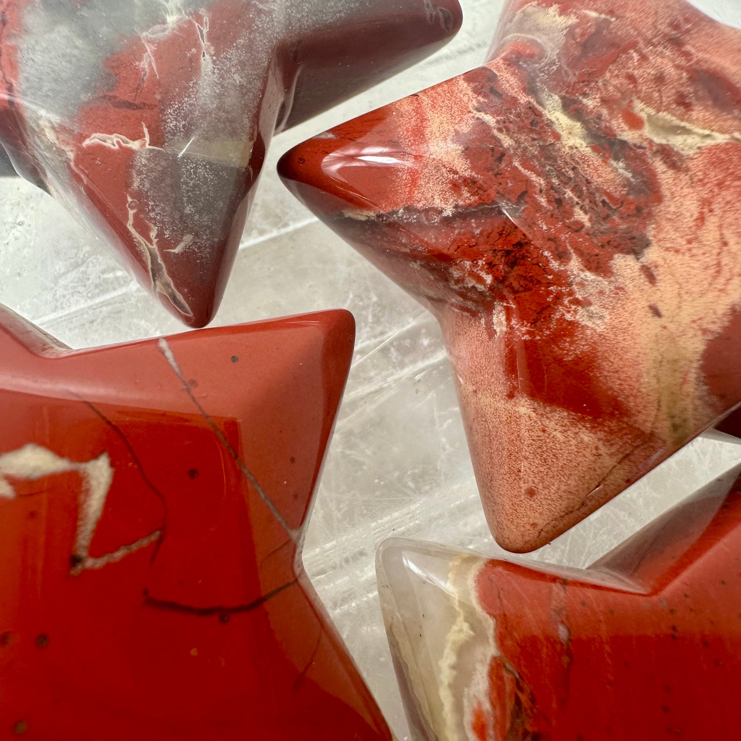 Red Jasper Star Carvings