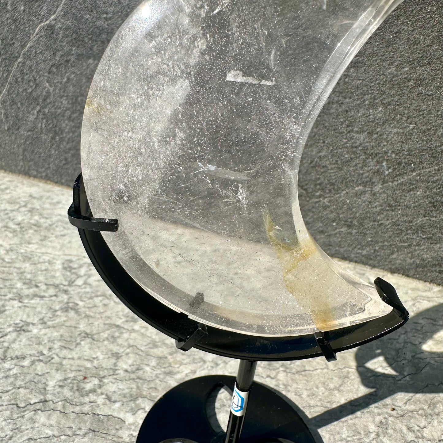 Clear Quartz Moon On Stand