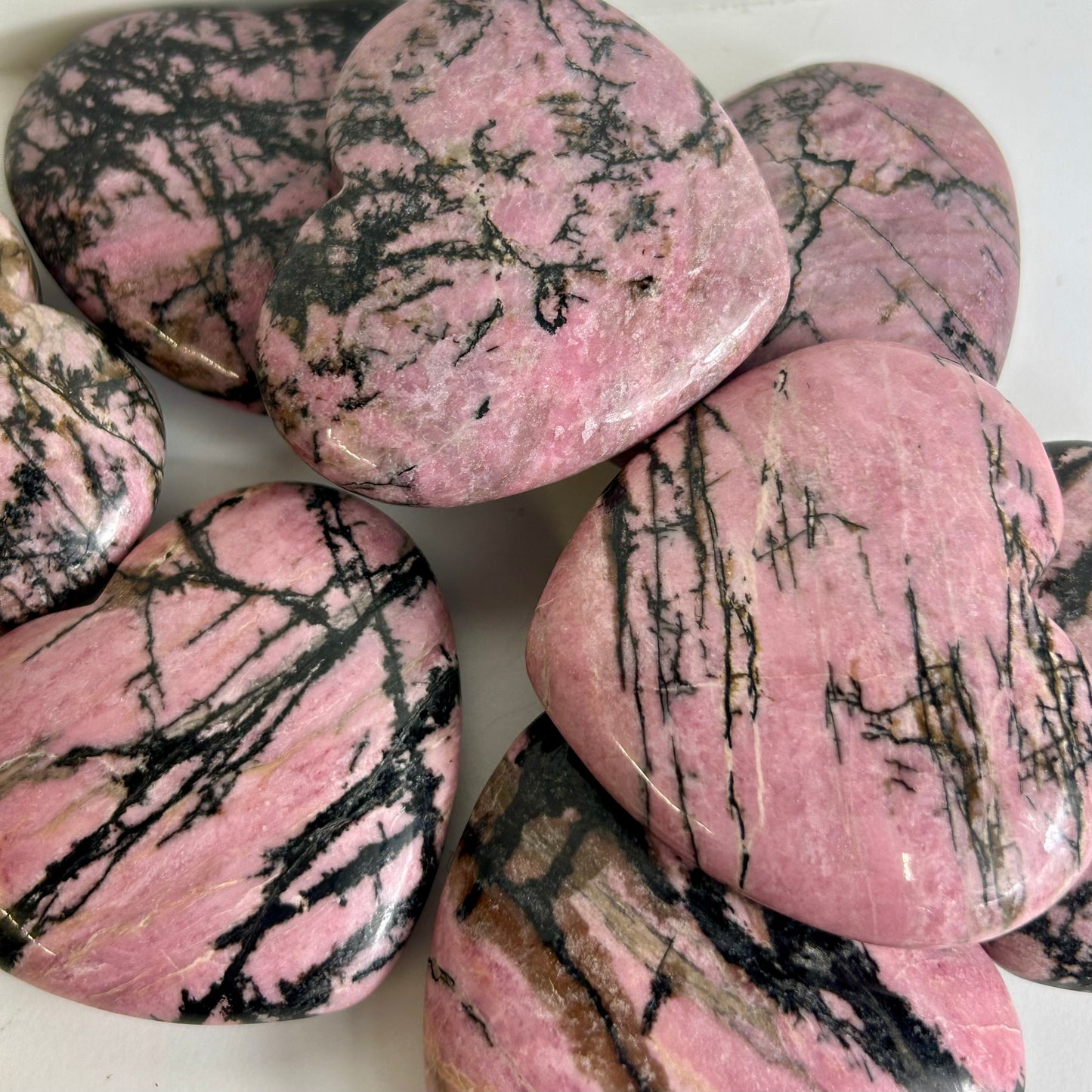 Rhodanite Hearts