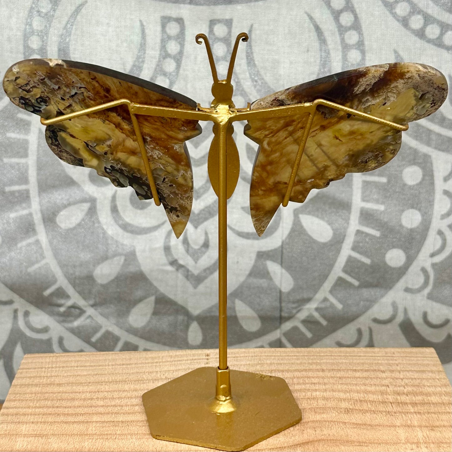 Amber Butterfly Wings On Stand