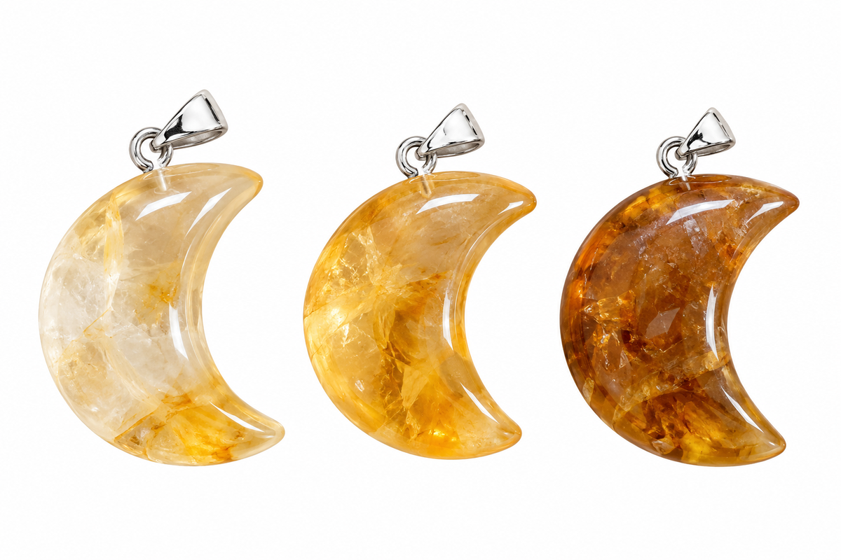 Golden Healer Moon Pendant