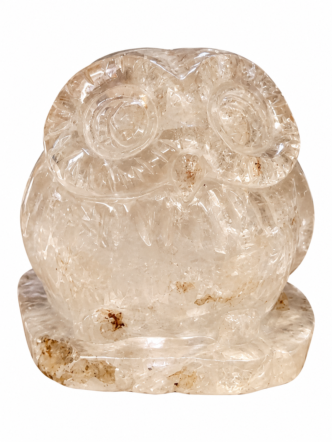Clear Quartz Owl Carving
