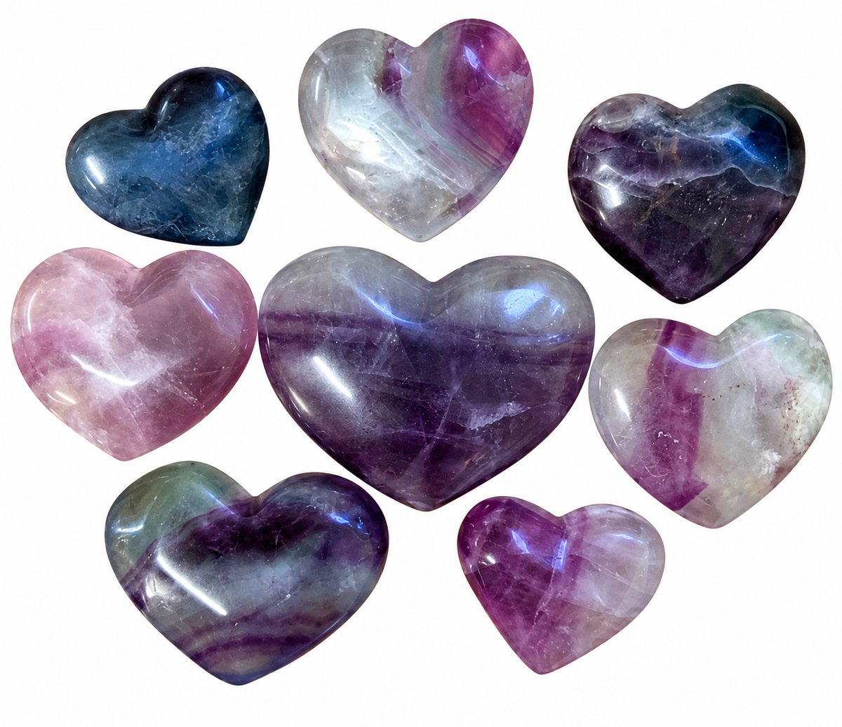 Fluorite Heart Carving – From 3cm