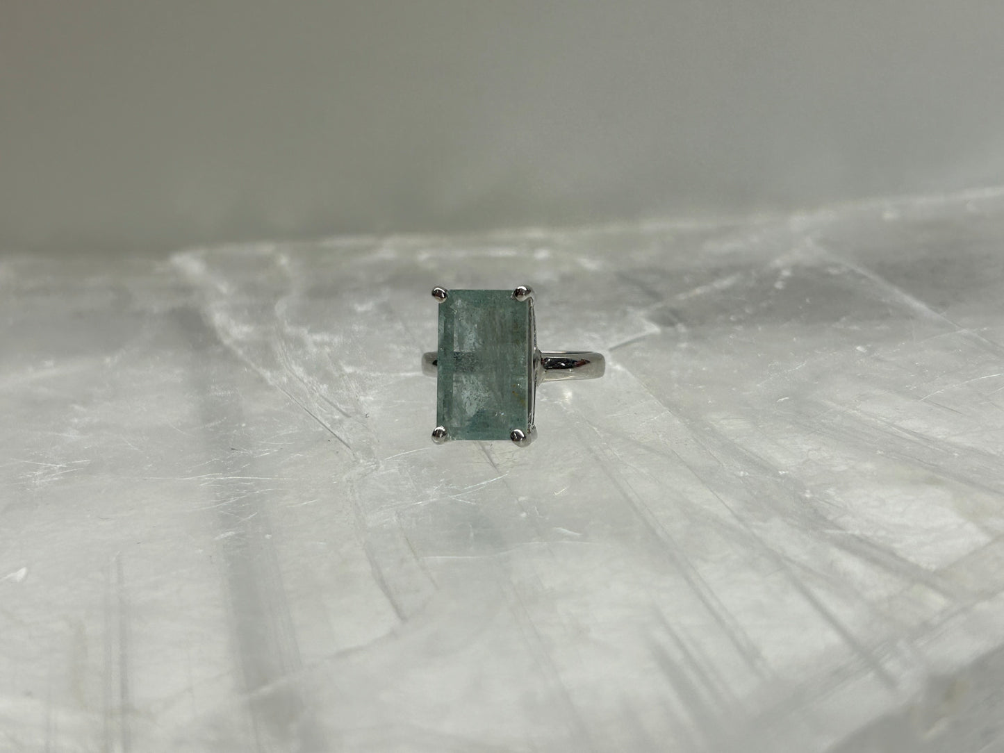 Aqua Marine Ring (Size -P)