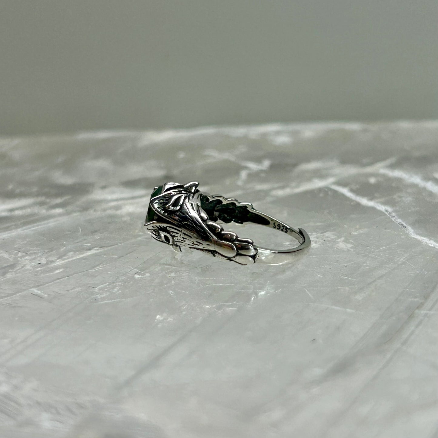 Moss Agate Adjustable Ring