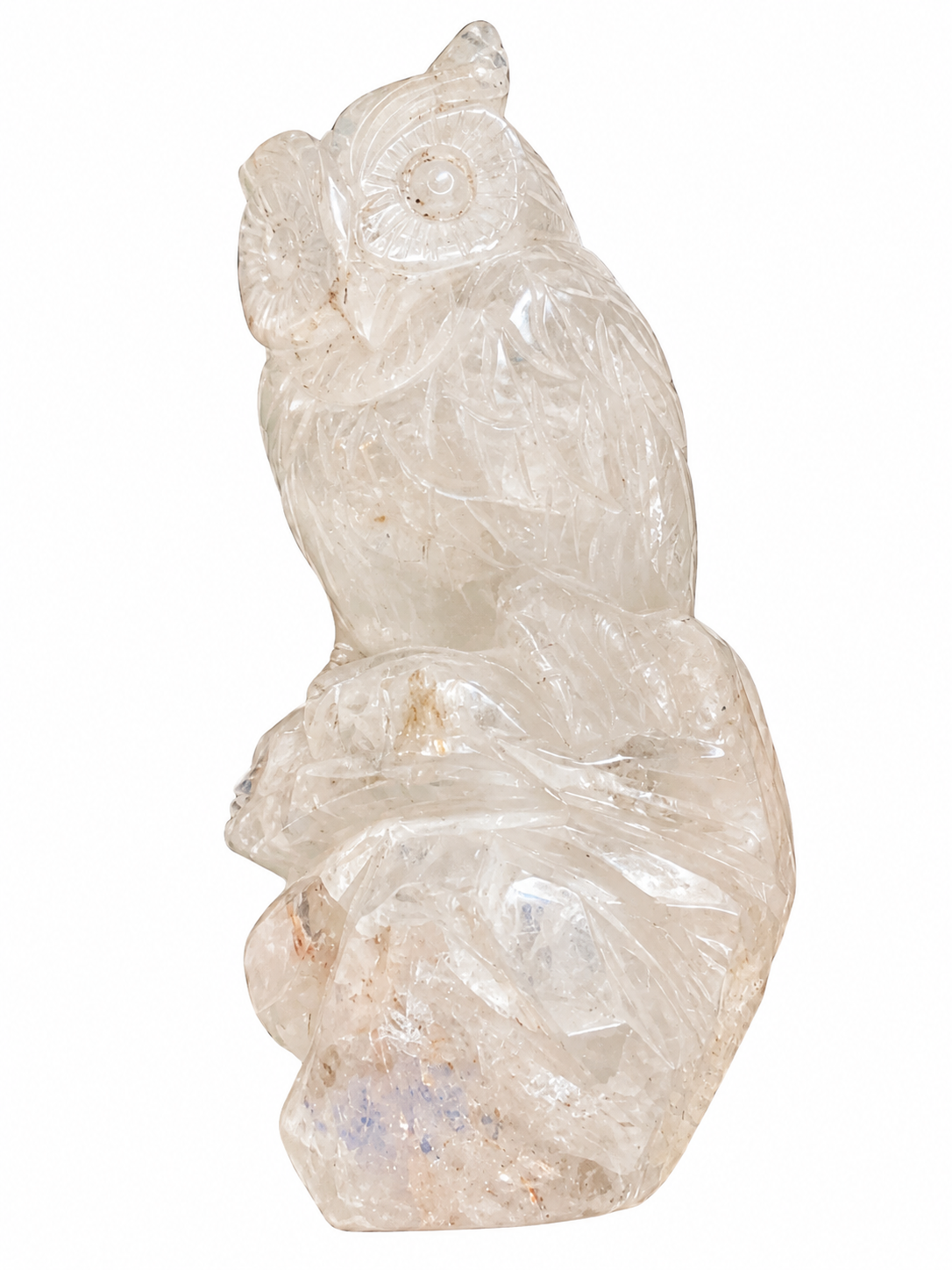 Clear Quartz Owl Carving