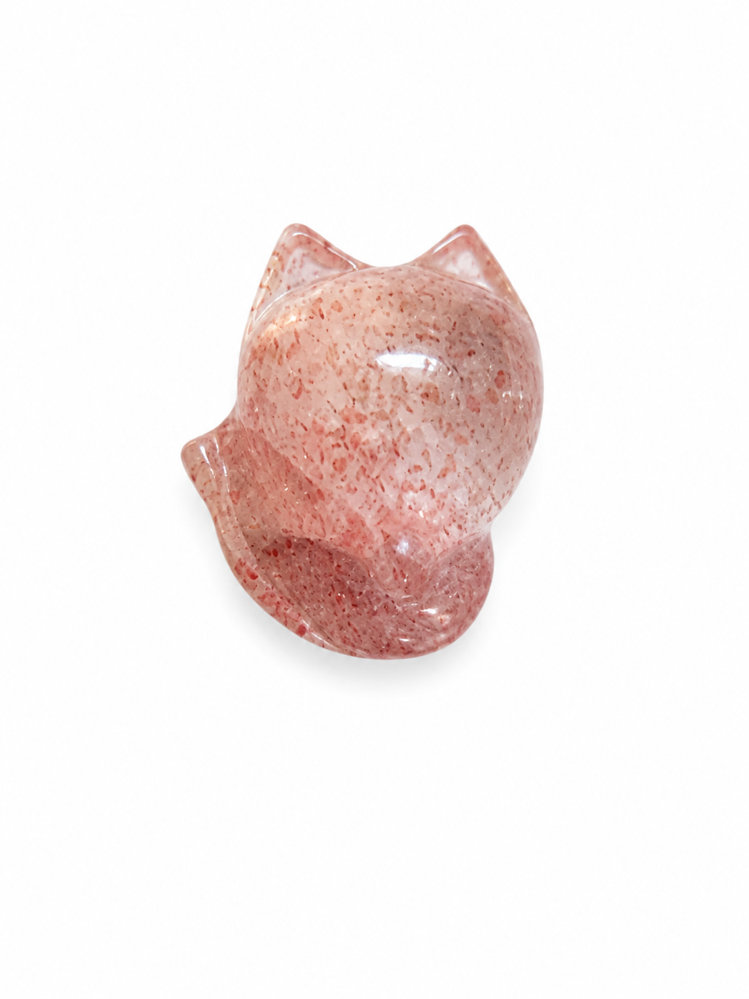 Mini Strawberry Quartz Animal Carvings