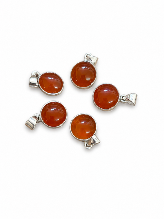 Carnelian Circle Pendants