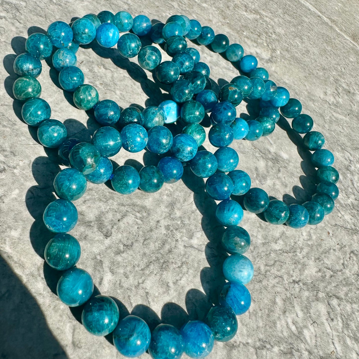 Blue apatite bracelets 10mm