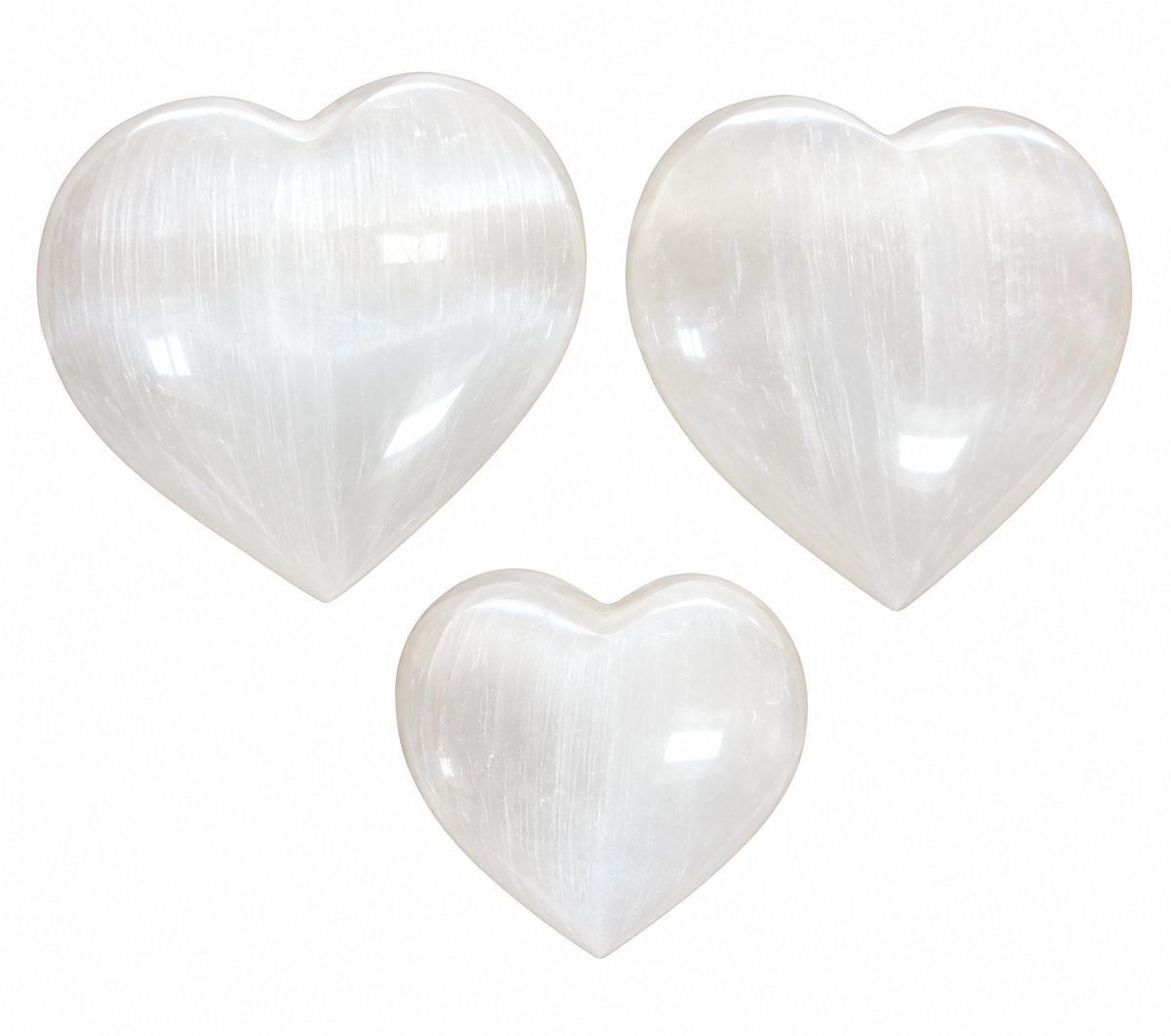 Selenite 3D Heart Carving