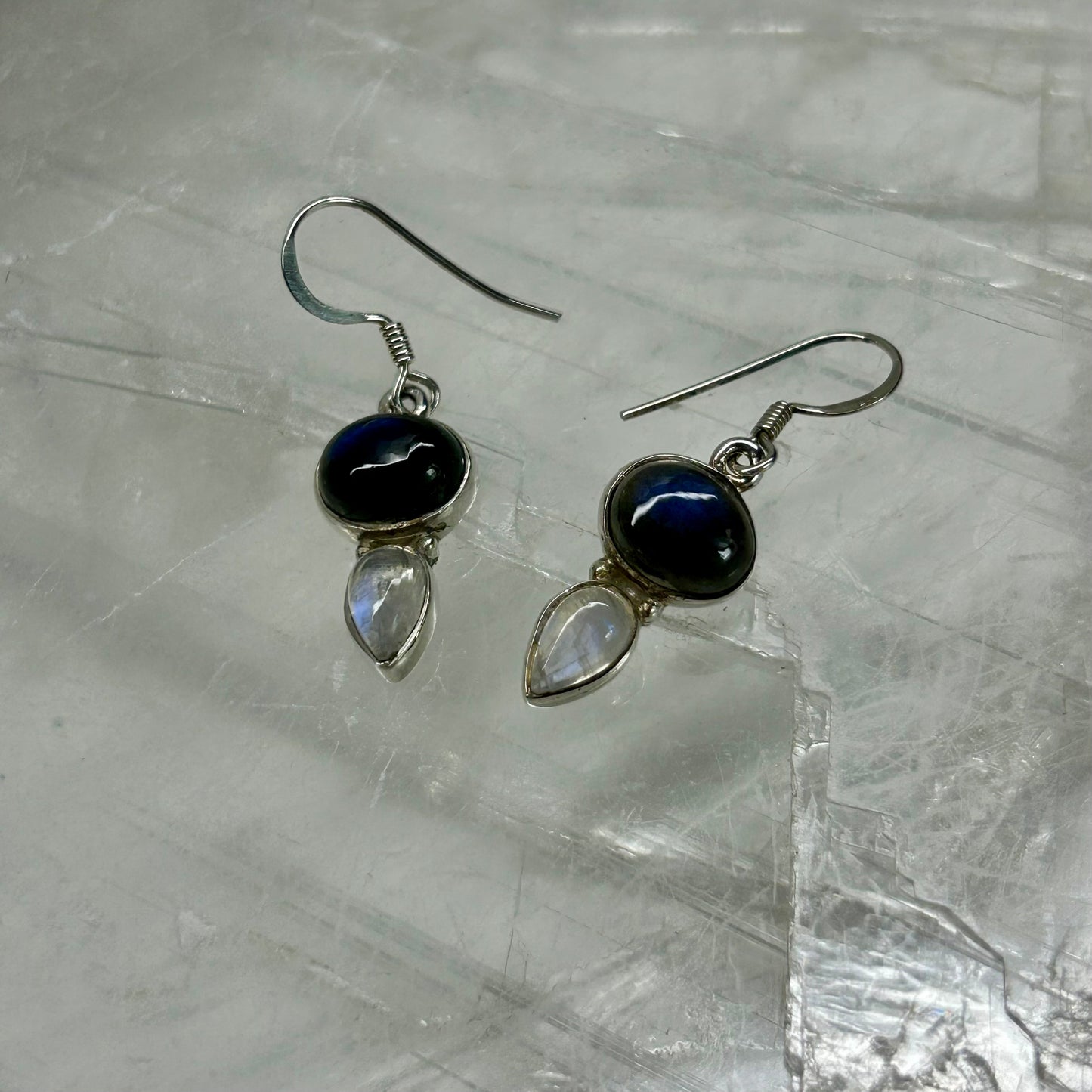 Lab & Moonstone Earrings