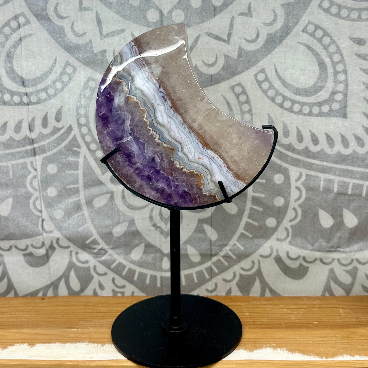 Argentina Agate Moon On Stand