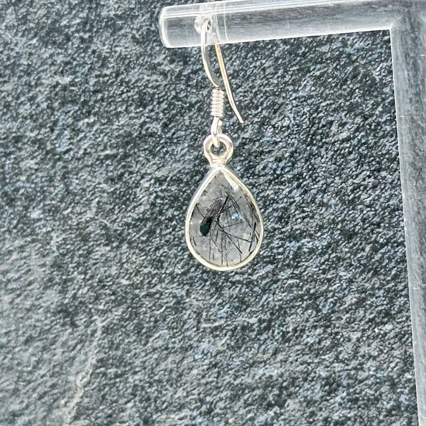 Tourmalated Quartz Teardrop 925 Earrings Style 1