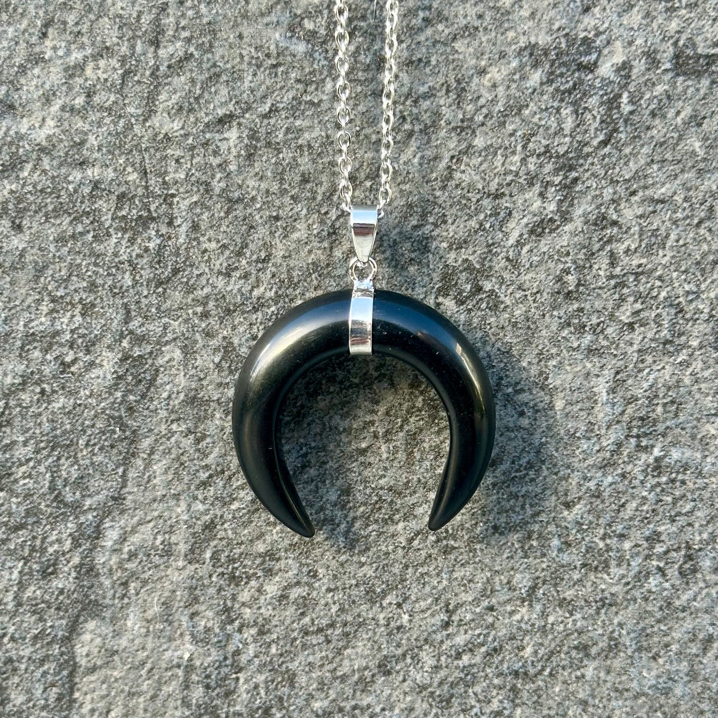 Obsidian MoonPhase Pendant 925