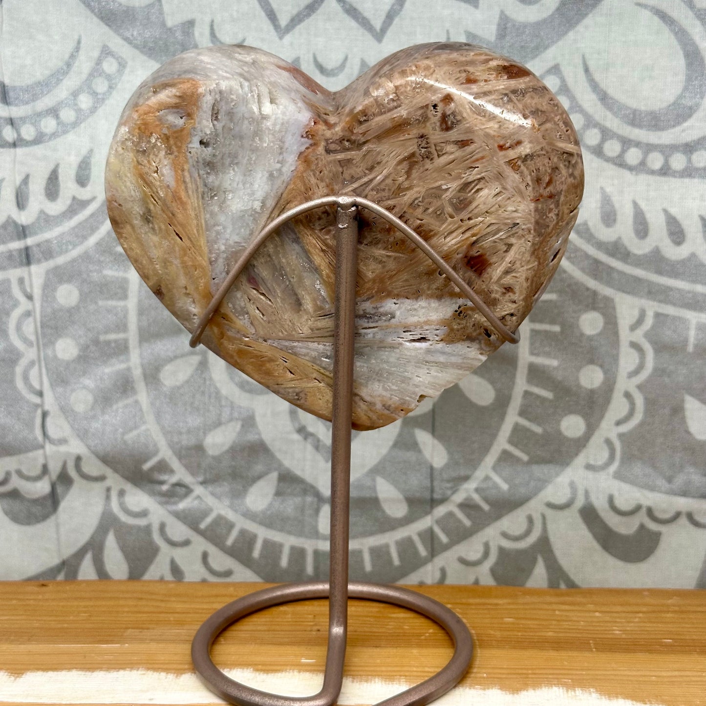 Ritualised Pink Amethyst Heart On Stand