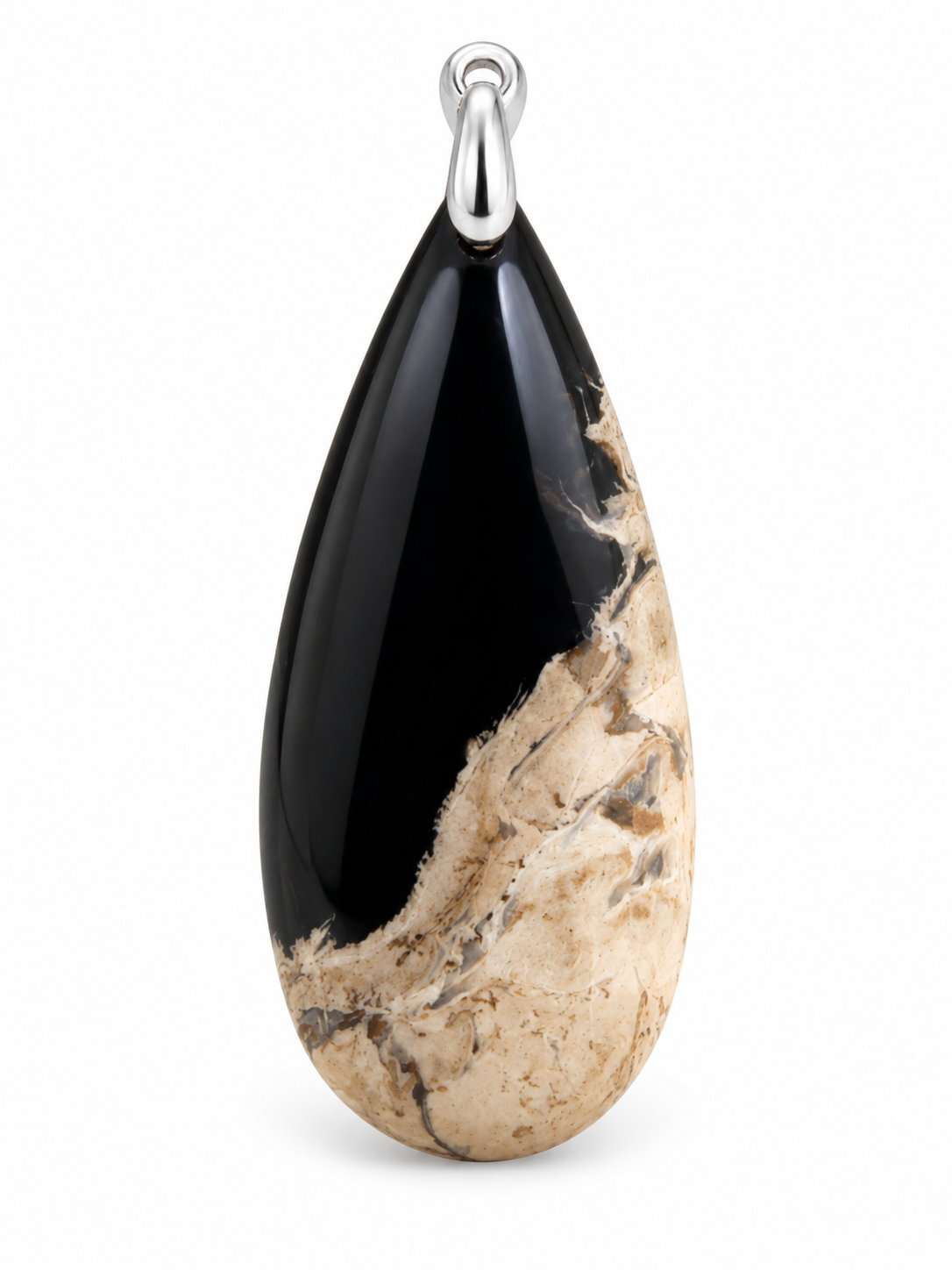 Fossilised Wood 925 Teardrop Pendant