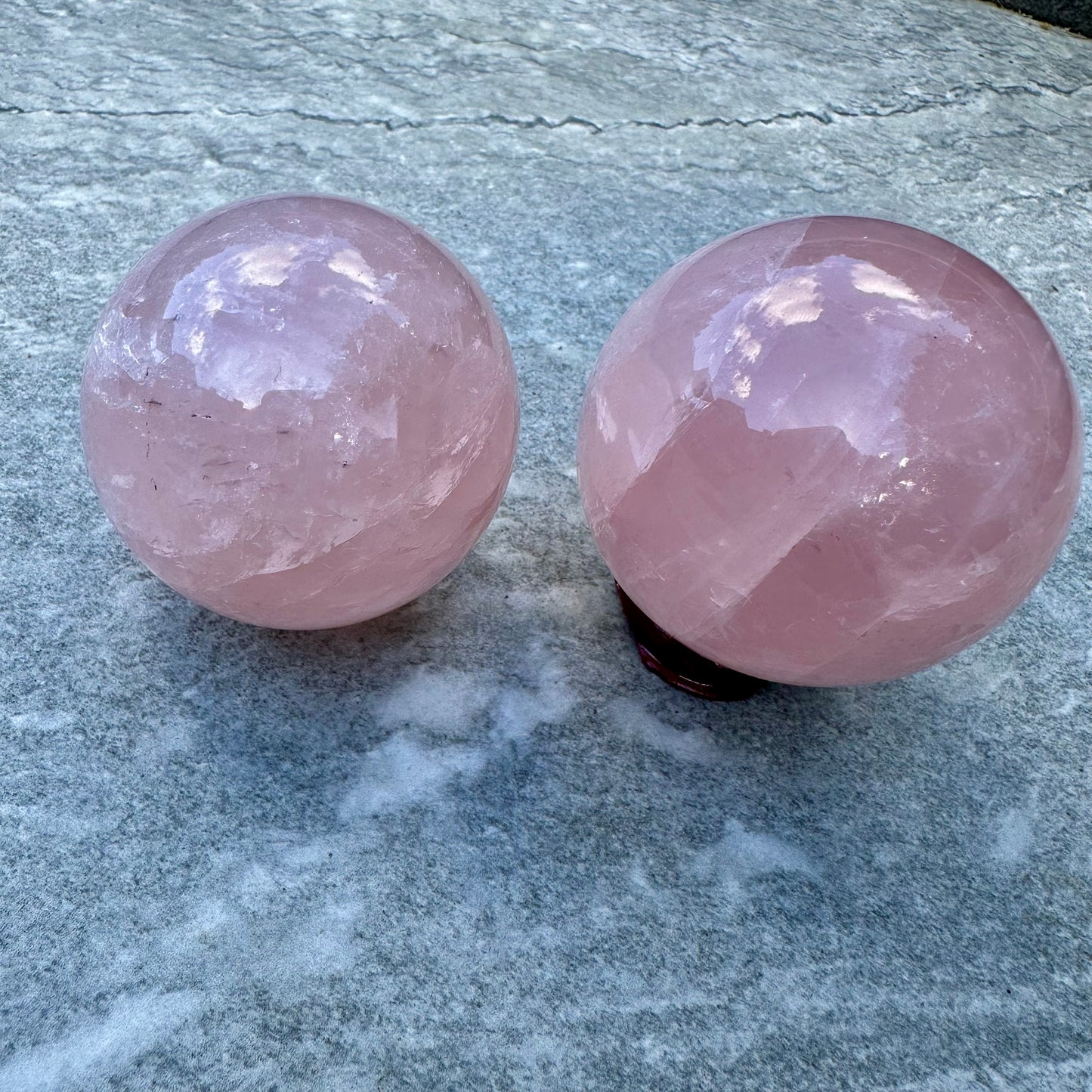 Star Rose Quartz Spheres