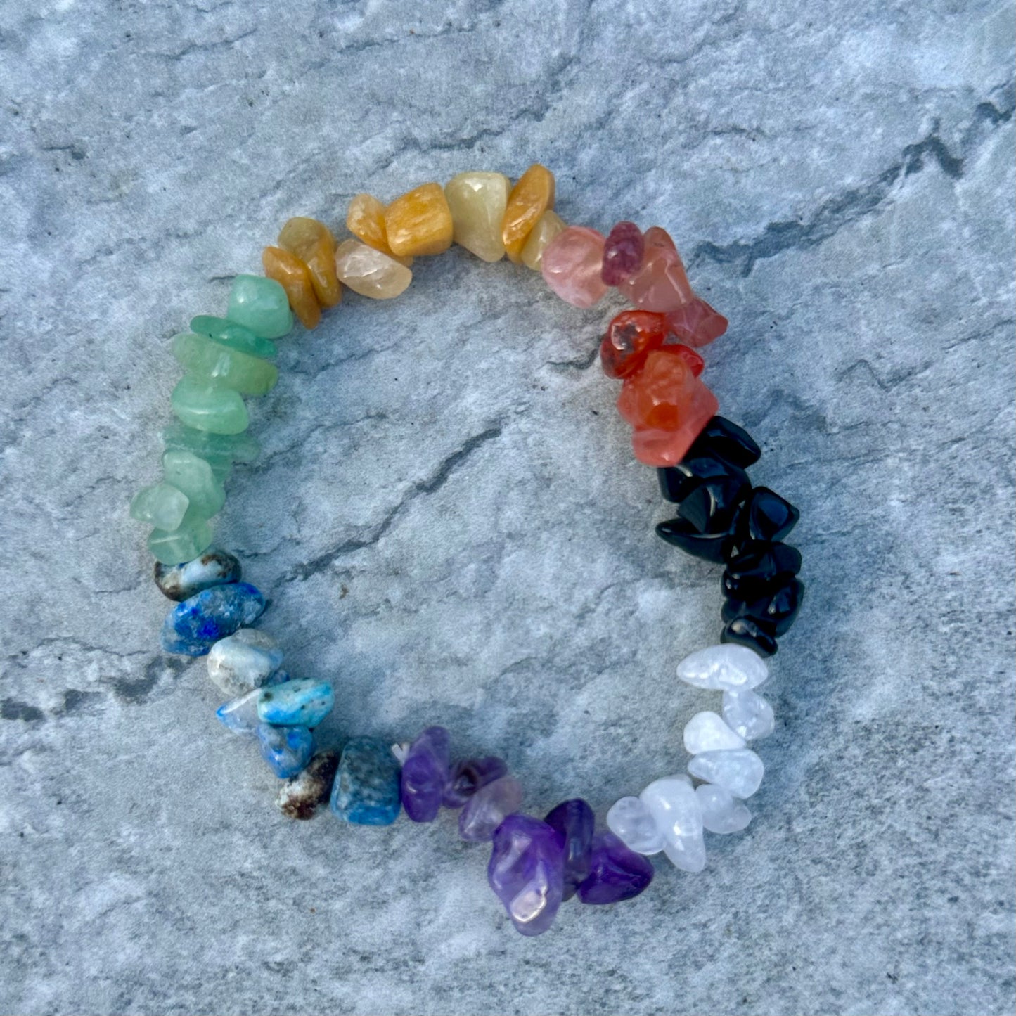 Mixed Chipped Chakra Bracelet