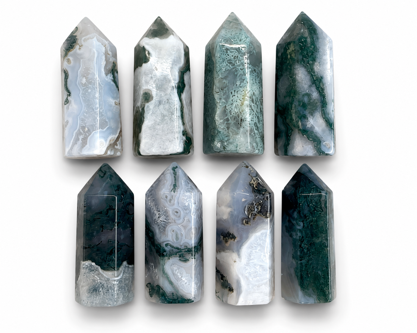 Mini Moss Agate Towers
