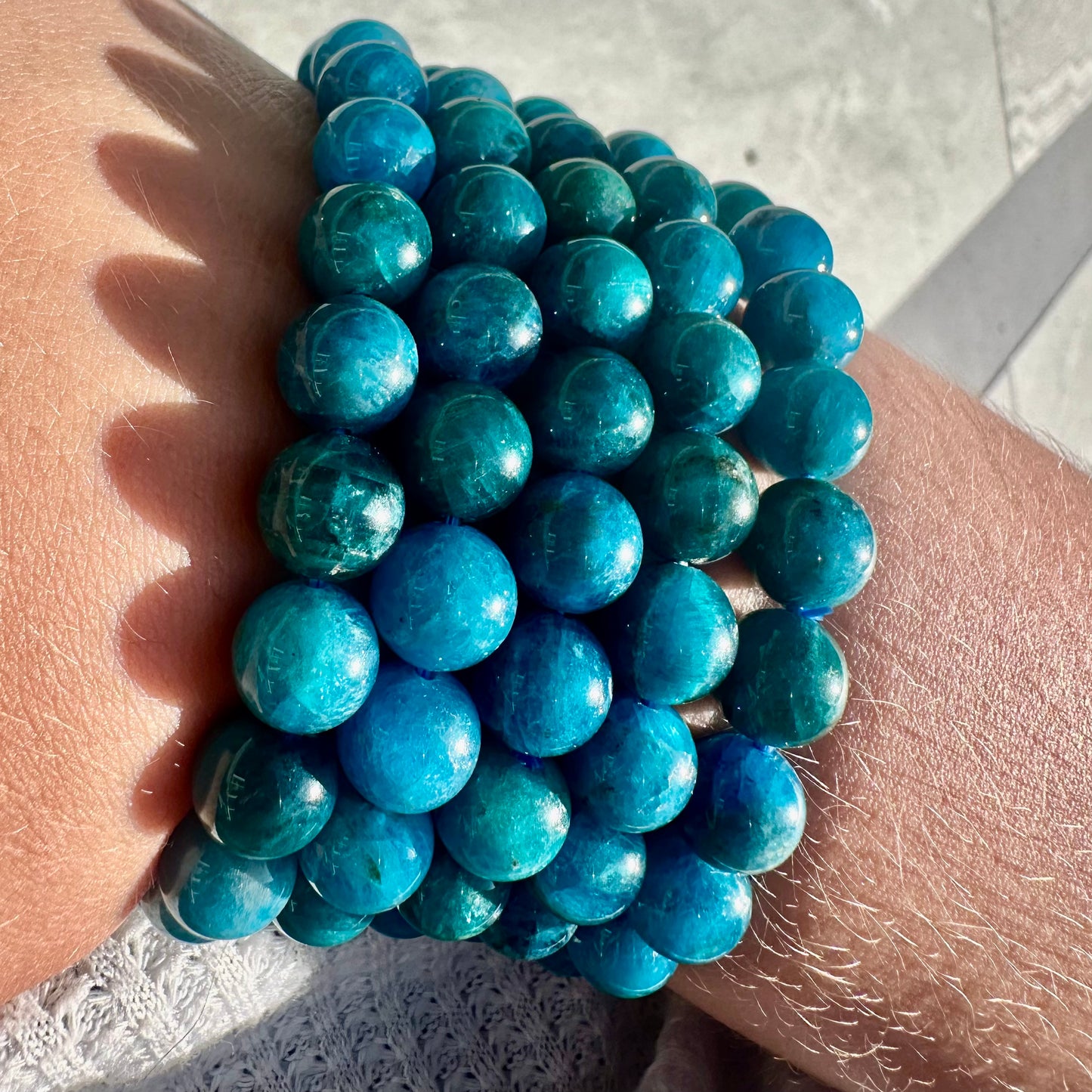 Blue apatite bracelets 10mm