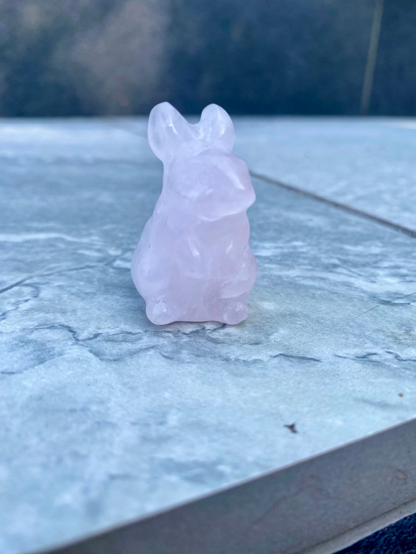 Rose Quartz Rabbit Carving
