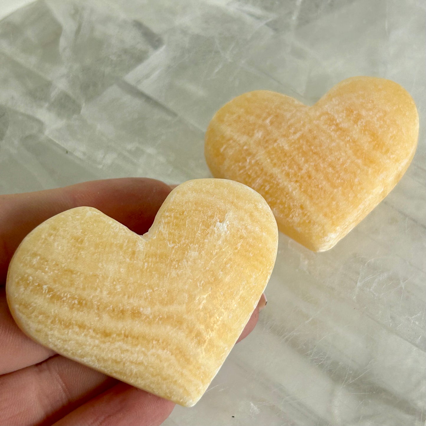 Orange Calcite Hearts