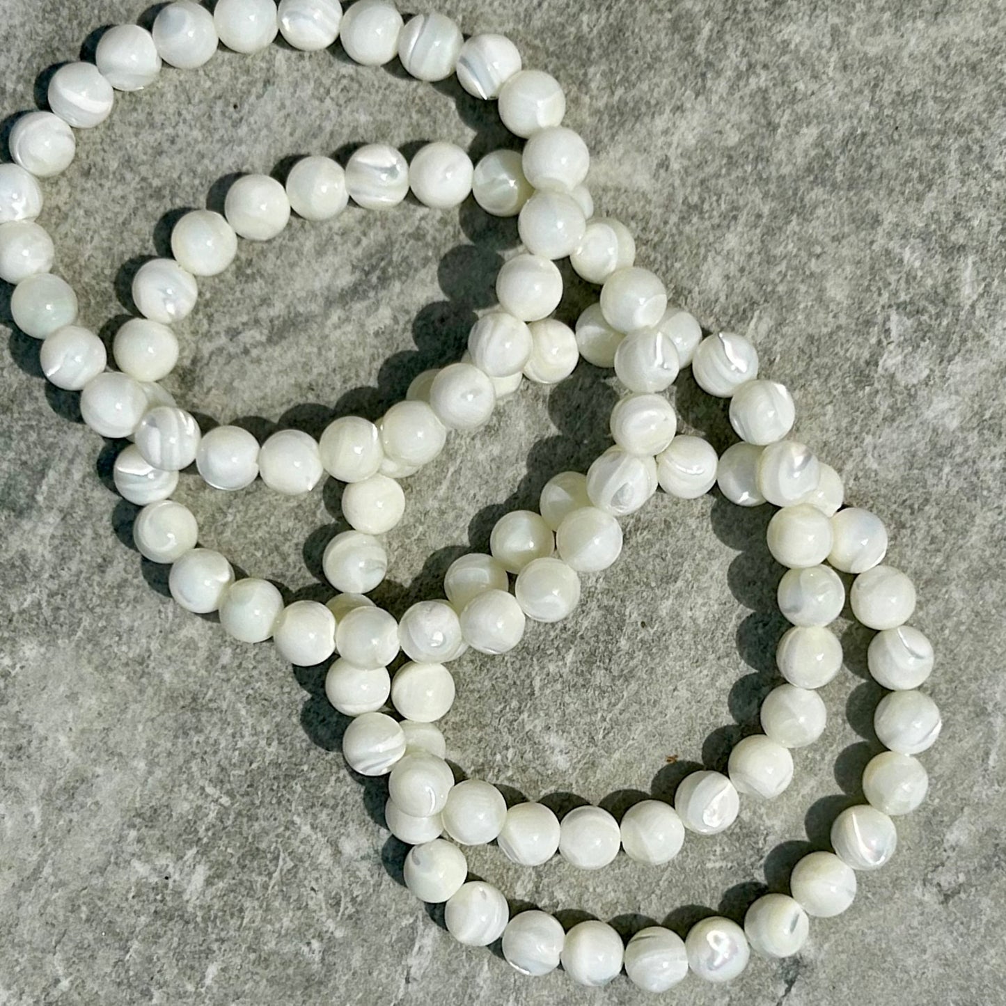White Shell Bracelets 8mm