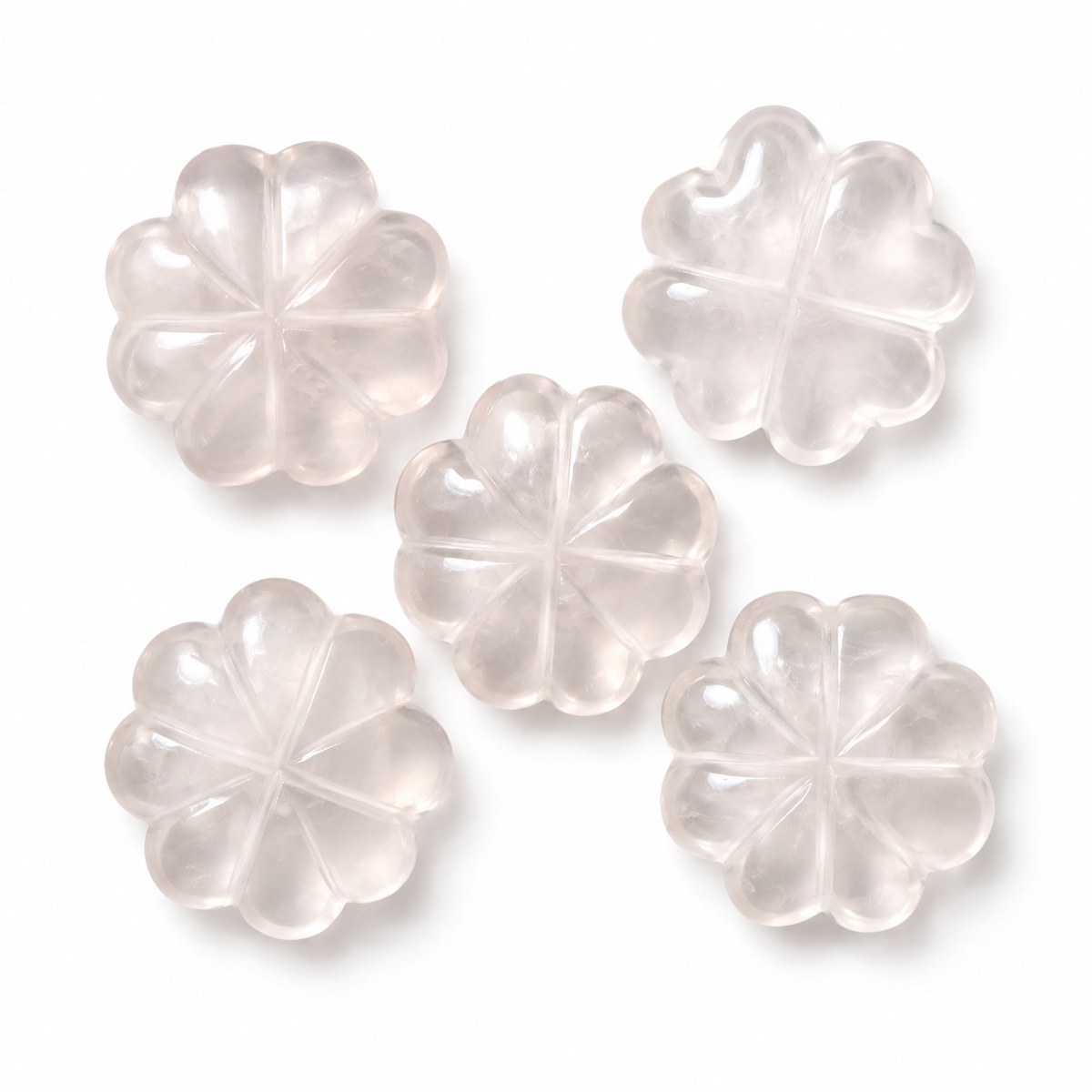Rose Quartz Mini Flower Carvings