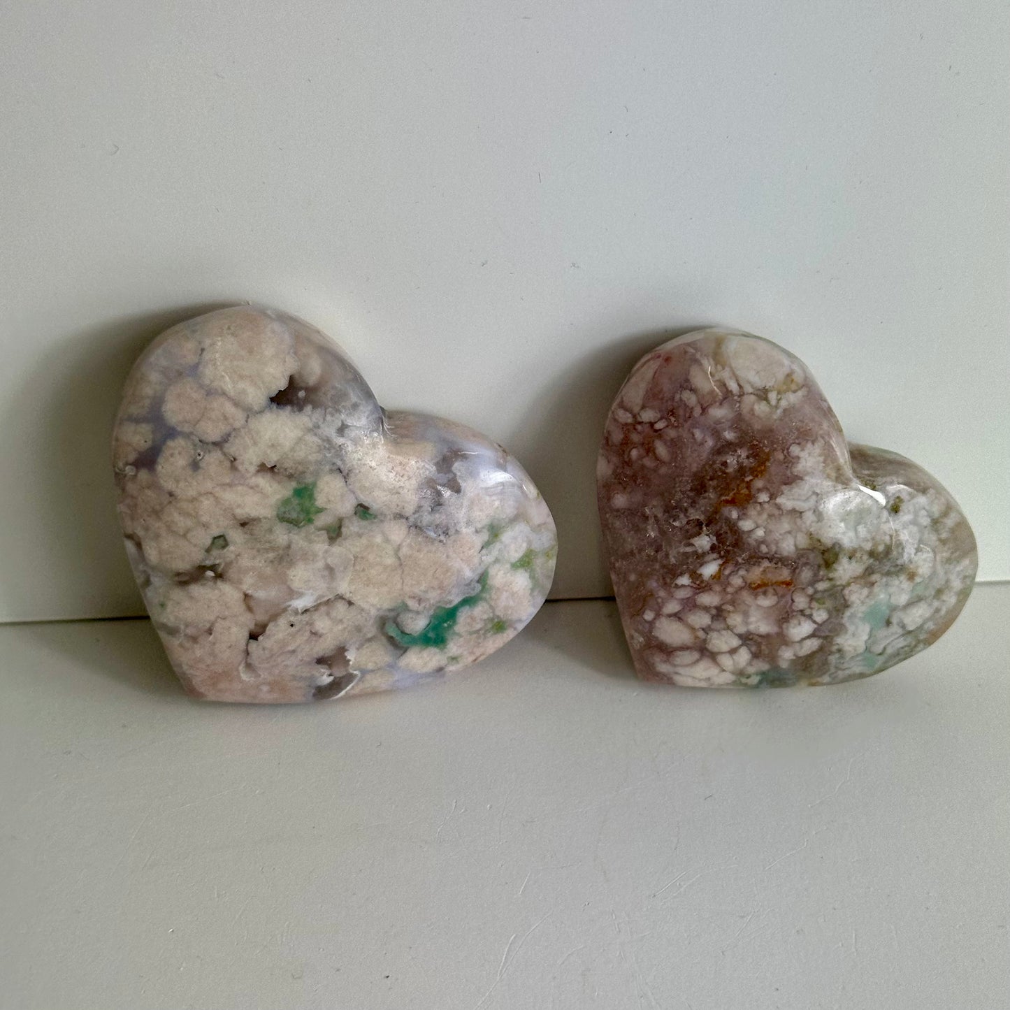 Flower Agate Hearts