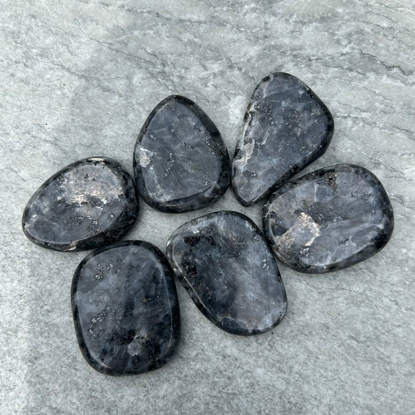 Larvikite Palm Stones