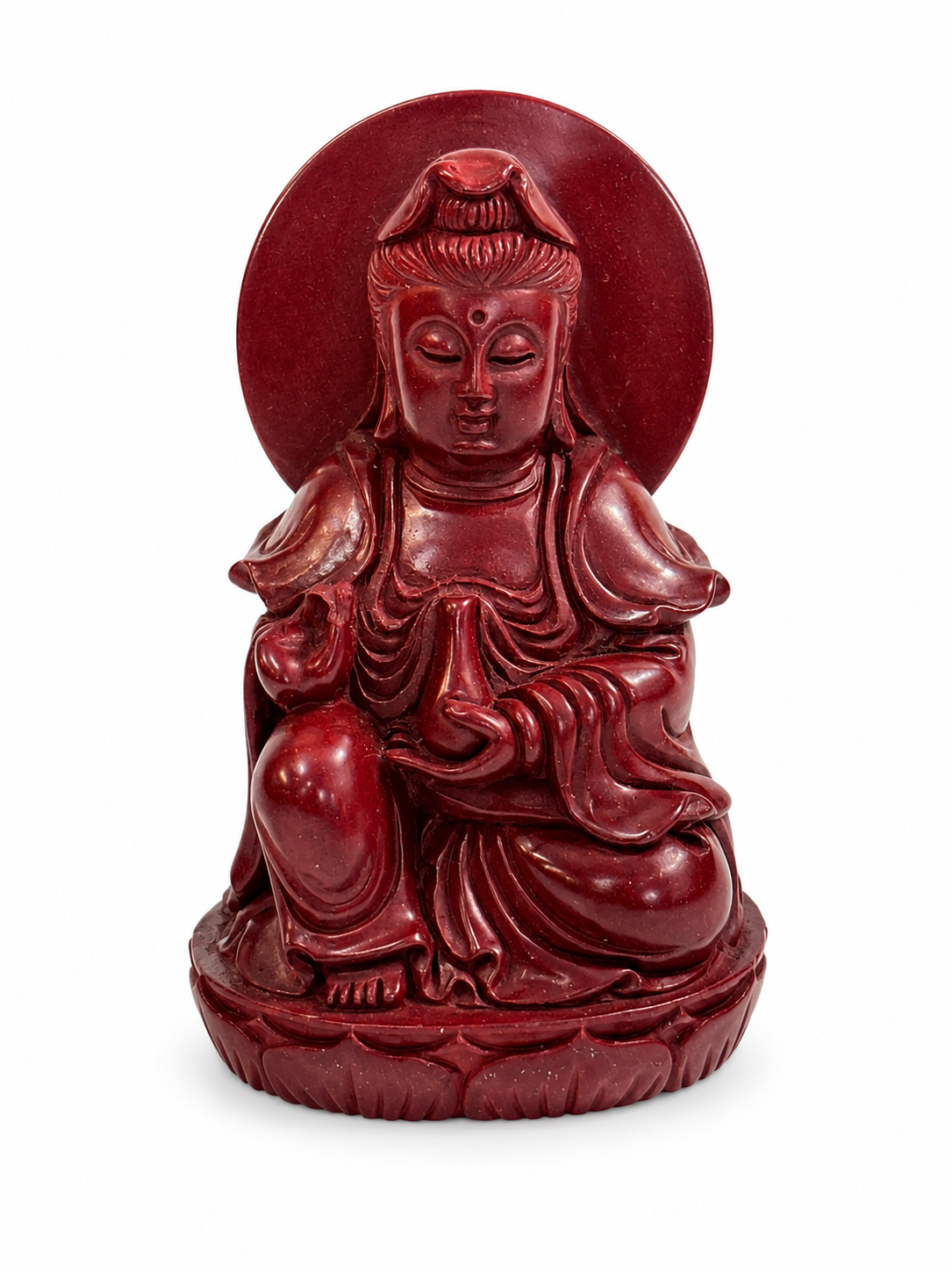 Cinnabar Guanyin Carving – Damaged Hand