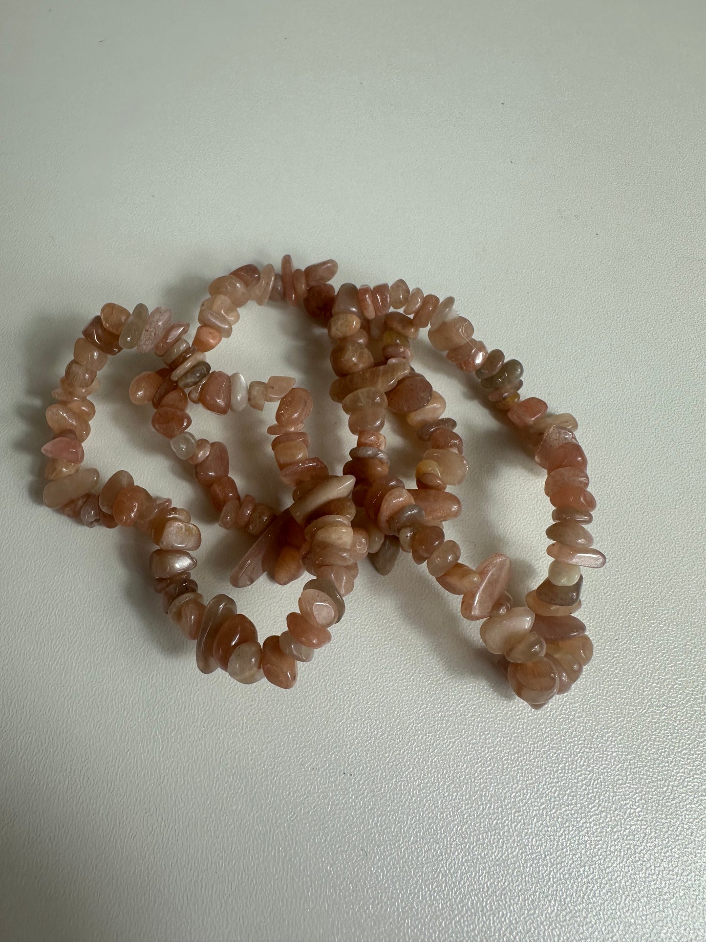 Peach Moon Stone Chipped Bracelets