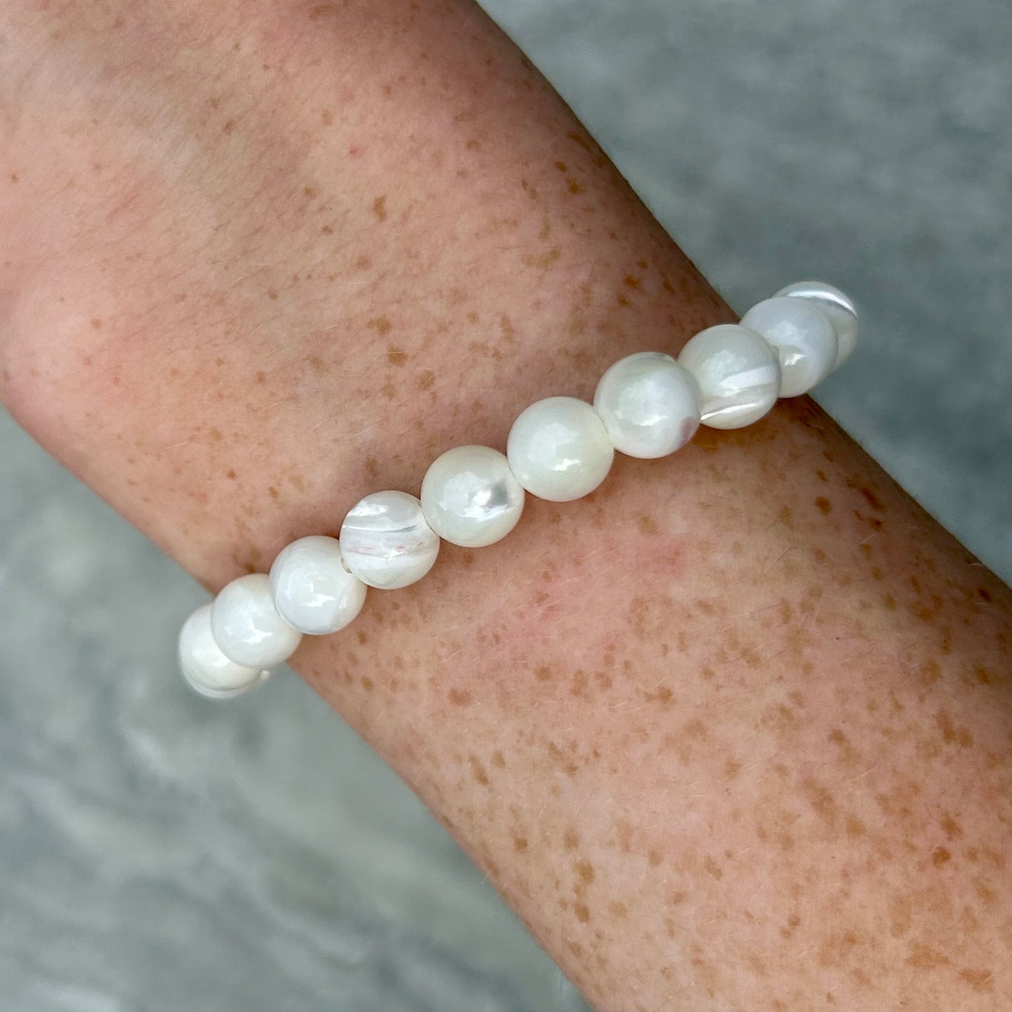 White Shell Bracelets 8mm