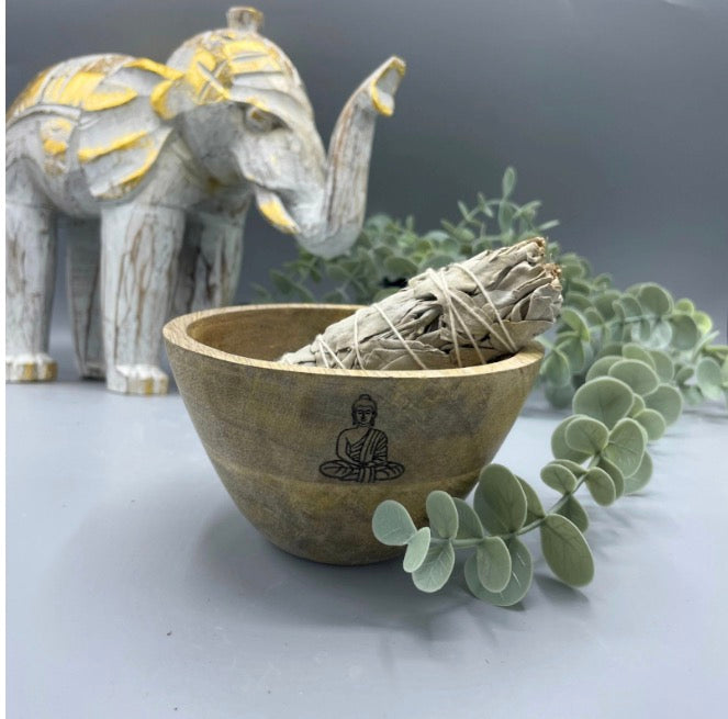 Buddha Wooden Smudge Bowls