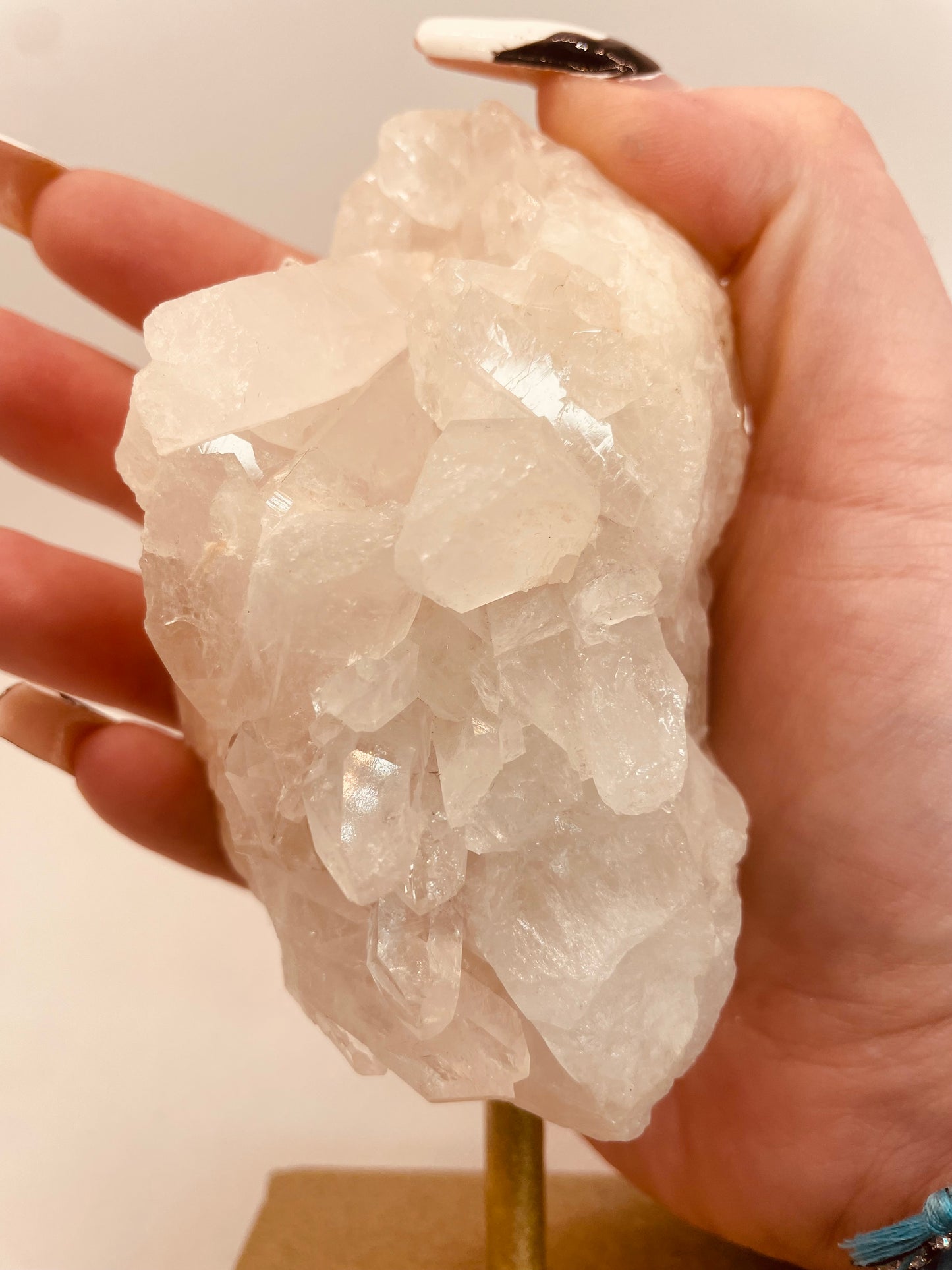 Clear Quartz Cluster On Stand