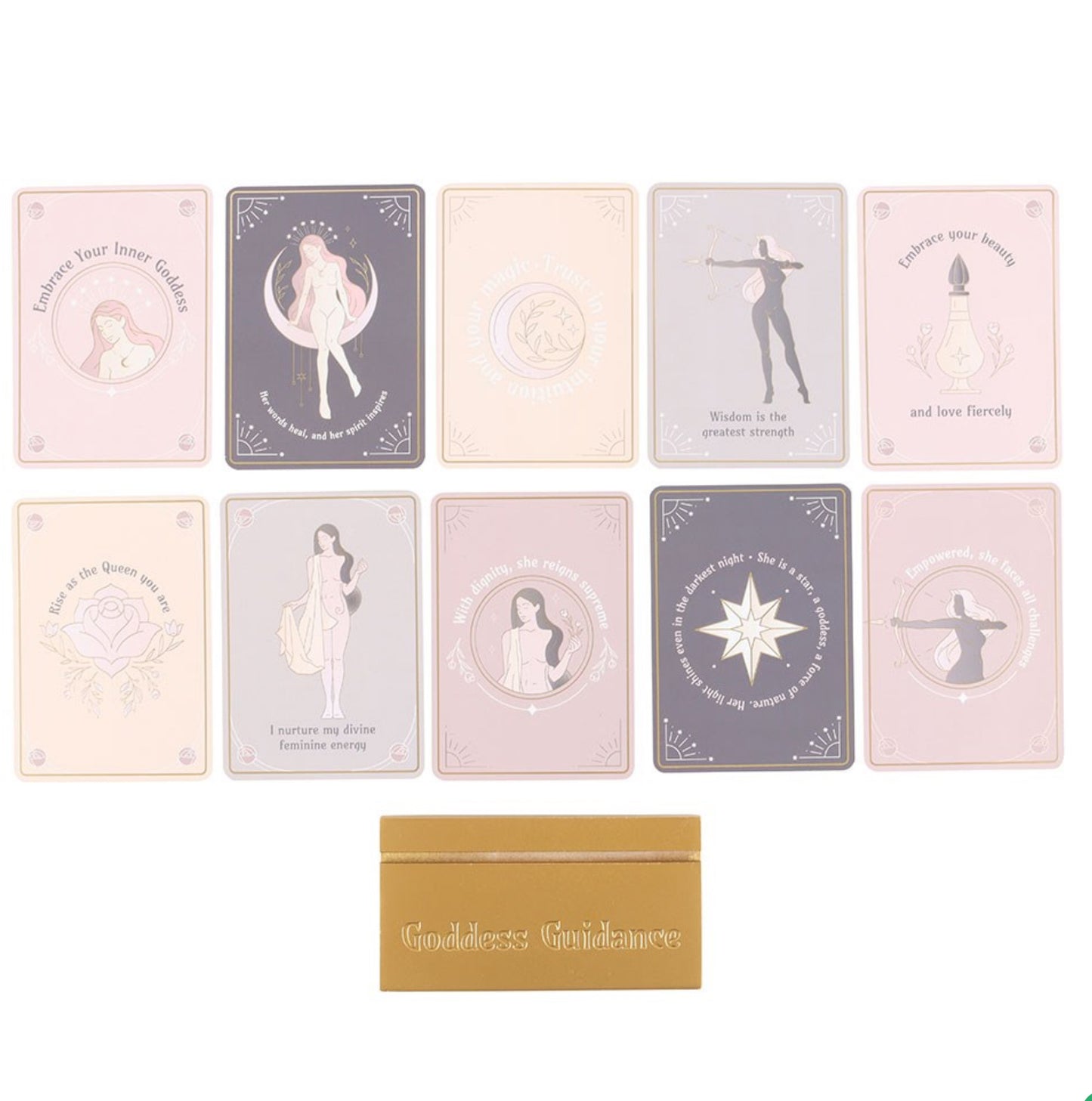 Goddess Energy Affirmation Cards With Wooden Stand